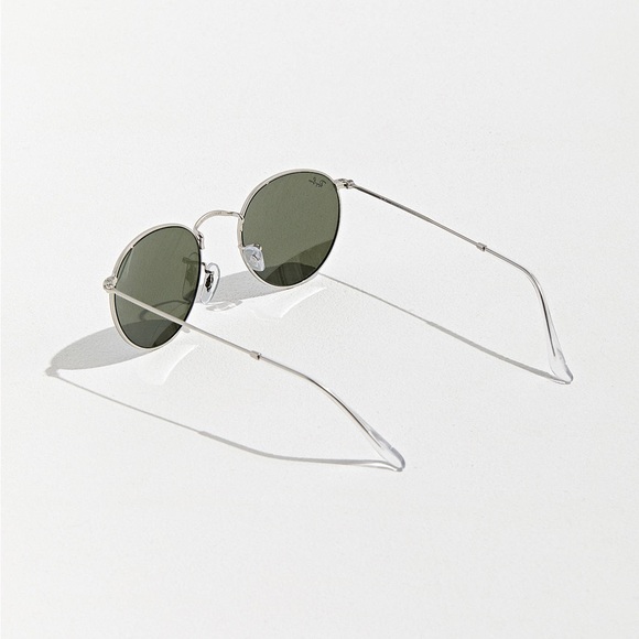 NWOT Ray-Ban Round Silver Reflective Mirror Flash Lenses RB3447 Metal Sunglasses - Picture 5 of 13